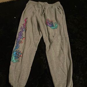 Trippy snail mushroom sweatpants